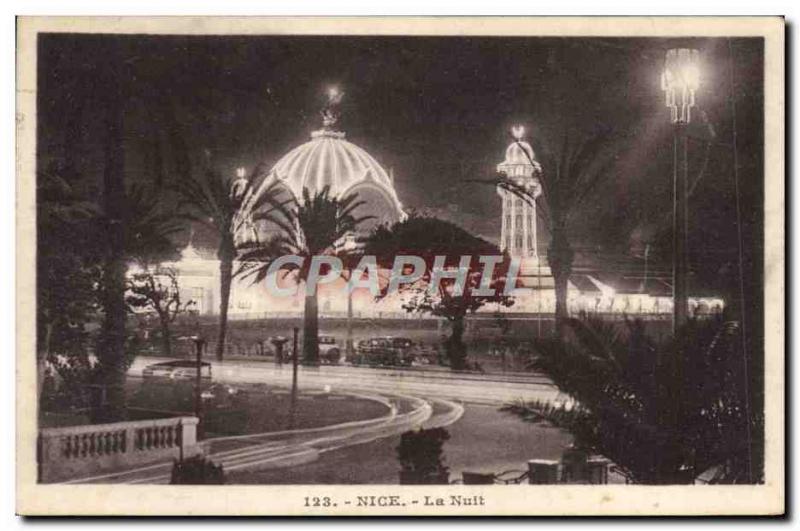 Old Postcard Nice Night
