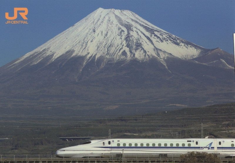 Shinkansen N700 Train At Mount Fuji Shizuoka Japan Postcard