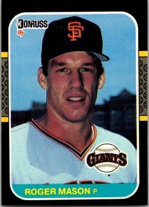 1986 Donruss Baseball Card Roger Mason San Francisco Giants sk12384