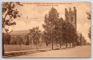 University of Chicago~Leon Mandel Hall~Reynolds Club Mitchell Tower~1921 Sepia