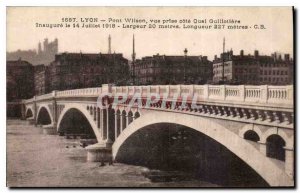 Postcard Old Lyon Wilson Bridge side view taken Qual Guillotiere
