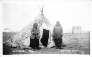 J46/ Churchill Manitoba Canada RPPC Postcard c1963 Eskimo Native Tent  373