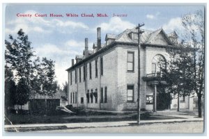 c1910's County Court House Exterior White Cloud Michigan MI Unposted  Postcard