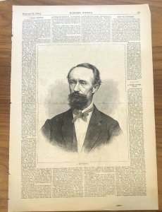 J Ross Browne - Harpers Weekly - Minister - Antique Page - 1868 Civil War Print 