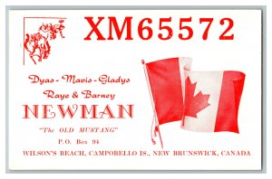Postcard QSL Radio Card From Campobello Is. New Brunswick Canada XM65572