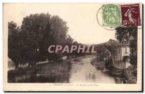 Postcard Old Chablis Serein seen Bridge