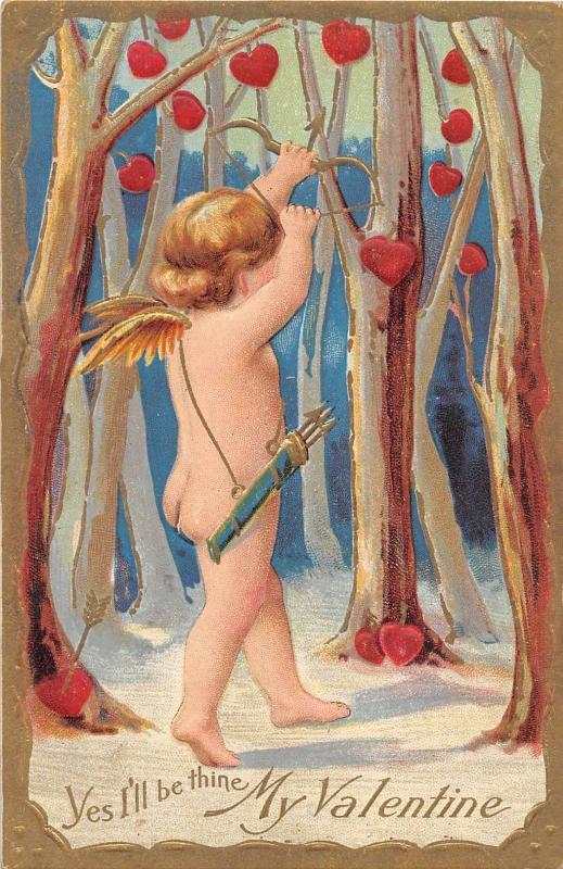 E67/ Valentine's Day Love Holiday Postcard c1910 Nash Series 3 Cupid Heart 5