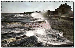 Old Postcard Grandcamp baths Effect waves