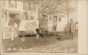 East Granby CT Watkins Remedies Medical Sales Horse Wagon RPPC HP FOOTE