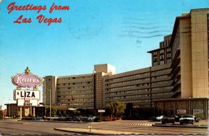 Nevada Las Vegas Greetings Showing Riviera Hotel 1980