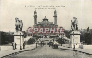 Old Postcard PARIS-The Trocadero and the Bridge of Jena