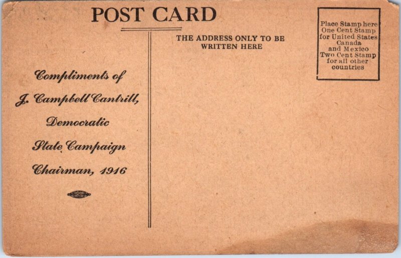 1916 Antti-Hughes Pro-Wilson Politicians A/S Plaschke Uncle Sam Comic Postcard