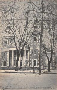 Marietta Ohio view of Two-Horned Congregational Church antique pc Z25649