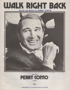 Perry Como Walk Right Back 1970s Sheet Music