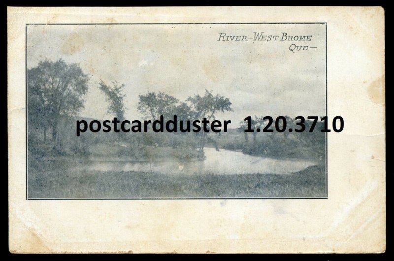 h2986 - WEST BROME Quebec Postcard 1910 River View by Darrah