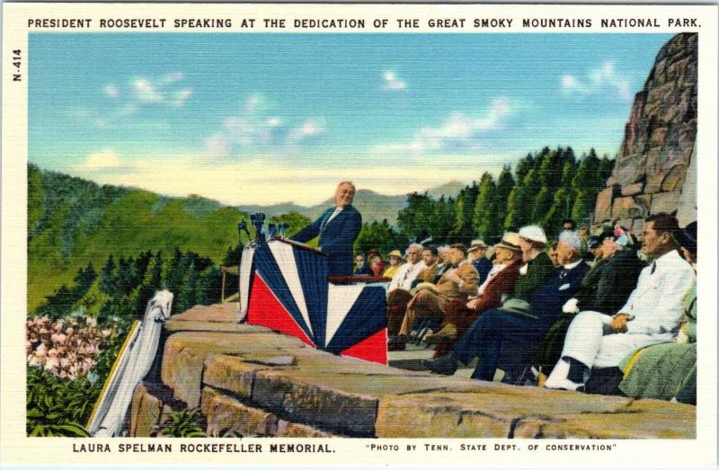 NEWFOUND GAP, TN/NC ROOSEVELT (FDR) DEDICATION of SMOKY MT NATIONAL PARK 1940