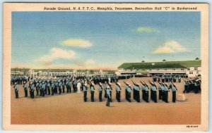 MEMPHIS, TN  Parade Ground N.A.T.T.C. & Recreation Hall C  WWII Era   Postcard