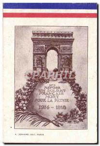 Old Postcard Arc de Triomphe Paris Militaria