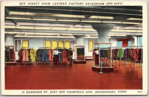 1920 Levine's Factory Salesroom Clothing Bridgeport Connecticut Posted Postcard