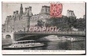 Old Postcard Paris Le Pont D & # 39Arcole L & # 39Hotel Town Peniche