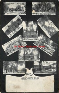 7 Postcards, Greenfield, Massachusetts, Various Scenes