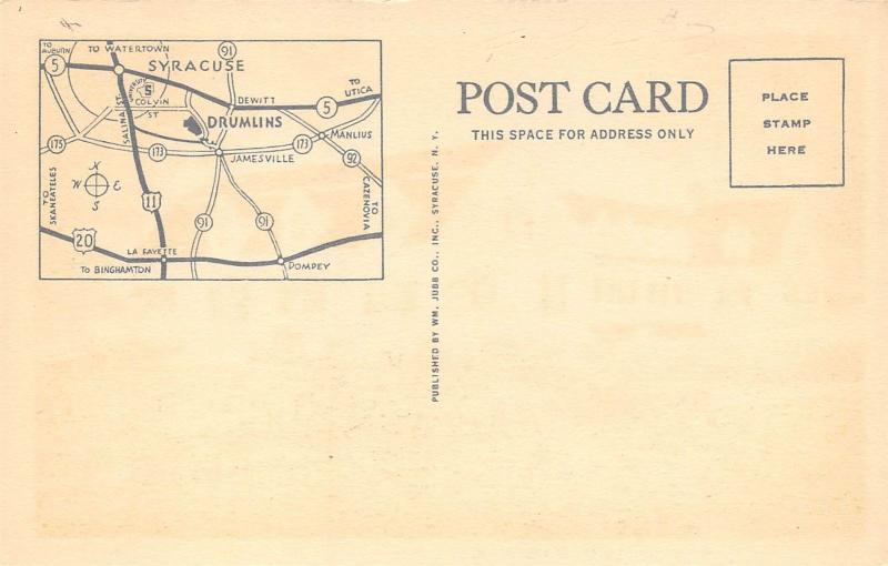 Syracuse New York 1940s Postcard Club House Drumlins Country Club 