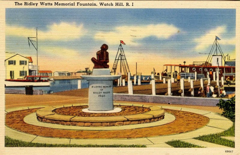 RI - Watch Hill. Ridley Watts Memorial Fountain