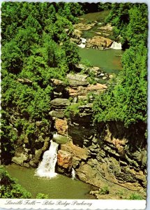 c1970s Linville Falls, NC Aerial View Waterfall Blue Ridge Parkway 4x6 PC Vtg M9