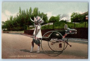 Durban South Africa Postcard Ricksha and Puller Carriage c1910 Unposted