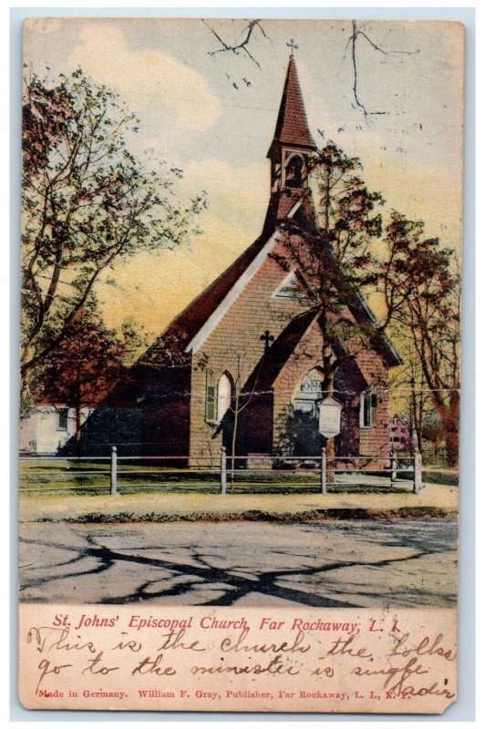 1906 St. John's Episcopal Rockaway Beach Long Island NY William Grey Postcard