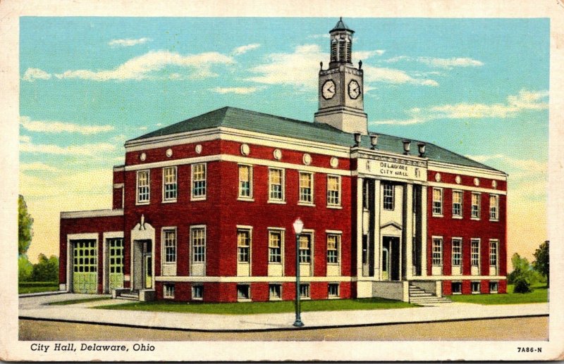 Ohio Delaware City Hall 1943 Curteich