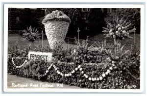 1938 Portland Rose Festival Flowers Parade RPPC Photo Unposted Vintage Postcard