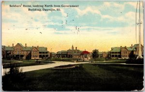 1911 Soldier's Home North From Government Building Danville IL Posted Postcard