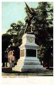 Postcard MONUMENT SCENE Savannah Georgia GA AT9624