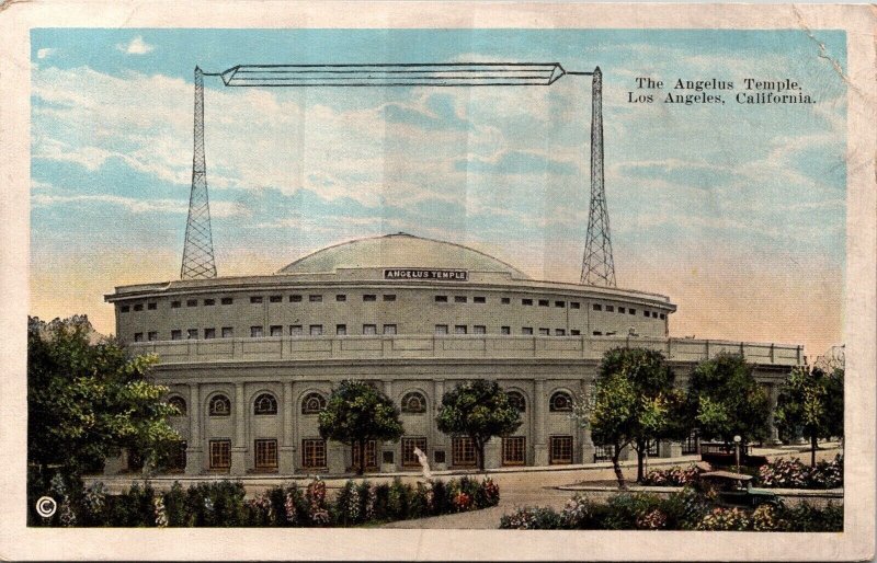 Angelus Temple Landmark Los Angeles California CA Greenery Postcard Unused UNP 