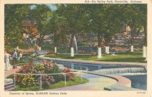 Huntsville Alabama Big Spring Park Linen/White Border Postmarked 1950