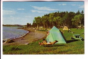 Tents Camping, Riviere du Loup Campsite, Quebec, Used 1978