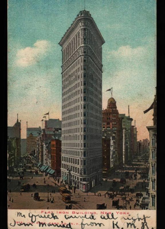 Newburgh Wallkill NY Flat Iron Building NYC Ethel Decker Vintage Postcard B06