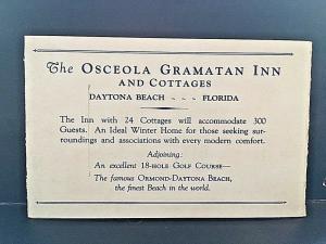 Postcard Ad for The Osceola Gramatan Inn & Cottages , Daytona Beach FL.  W4