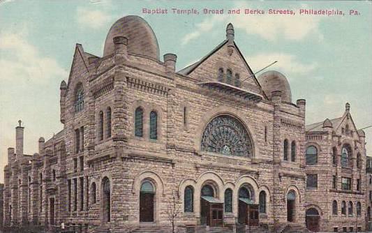 Pennsylvania Phildelphia Baptist Temple Broad And Berks Streets 1912 Albertype