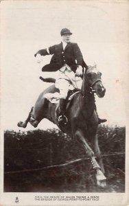 RRPPC THE PRINCE OF WALES BRIGADE GUARDS HORSE RACE ROYALTY REAL PHOTO POSTCARD