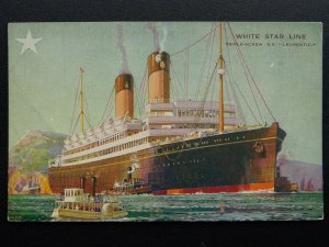 Celebrated Liners S.S LAURENTIC White Star Line TRIPLE SCREW c1920s Postcard