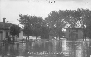 J43/ Rochester Minnesota RPPC Postcard c1908 Flood Disaster Homes   156