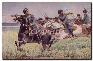 Old Postcard Militaria Don Cossacks Charging Army Russian Russia Russia