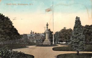 Middletown New York~Thrall Park~Civil War Monument~c1910 Postcard