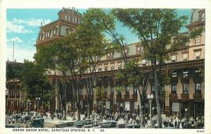 Automobiles Grand Union Hotel Saratoga New York #46 1920s Postcard Teich 8010