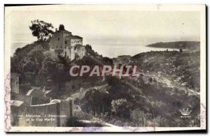 Old Postcard Menton L & # 39Annonciade And Cape Martin