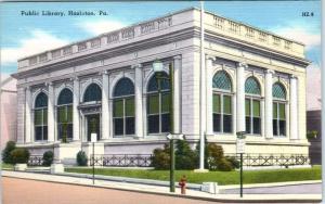 HAZLETON, Pennsylvania  PA    PUBLIC LIBRARY  ca 1940s  Linen  Postcard