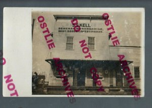 Berwick ILLINOIS RPPC 1908 GENERAL STORE nr Monmouth Galesburg GHOST TOWN? DPO