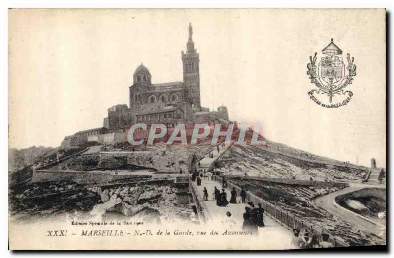 Old Postcard Marseille N A Guard view of Elevators